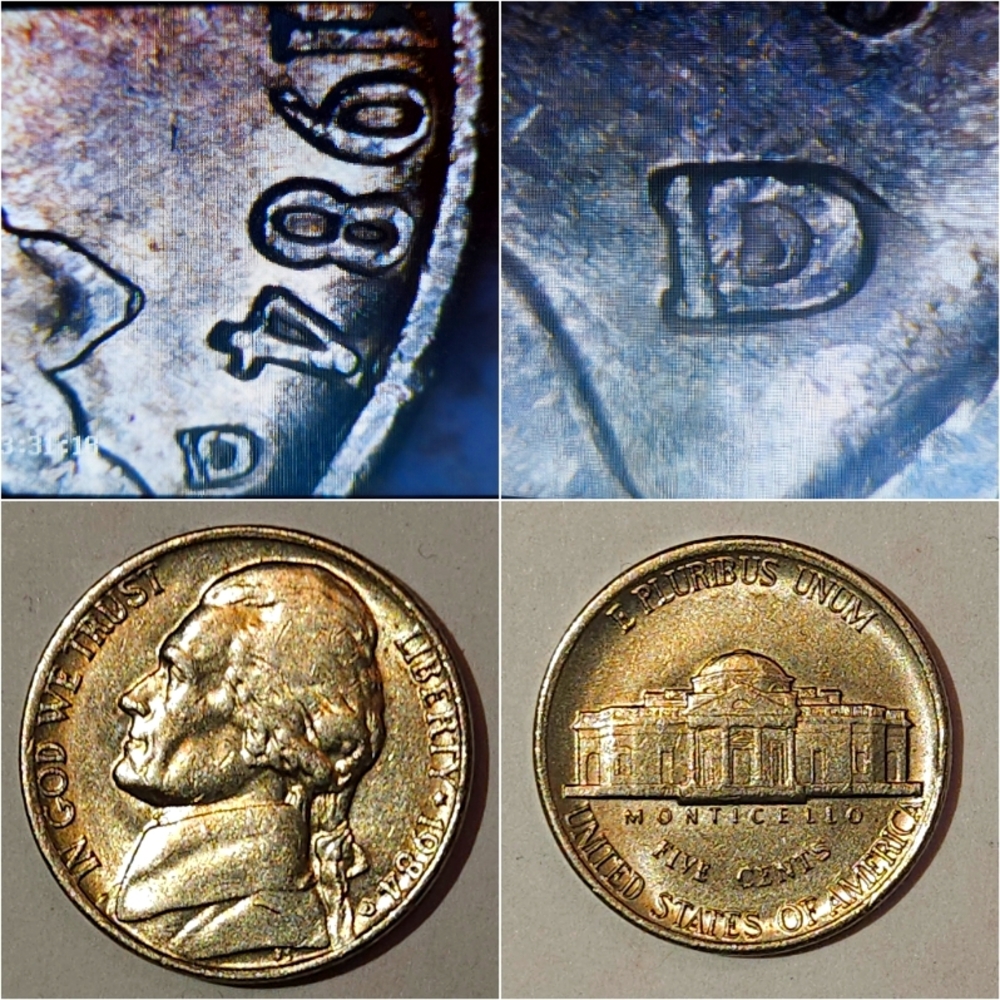 1984-D RPM D/D Jefferson Nickel - Repunched Mint Mark Error/Variety